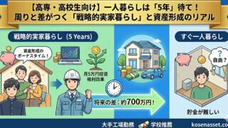 【高専・高校生向け】一人暮らしは「5年」待て！周りと差がつく「戦略的実家暮らし」と資産形成