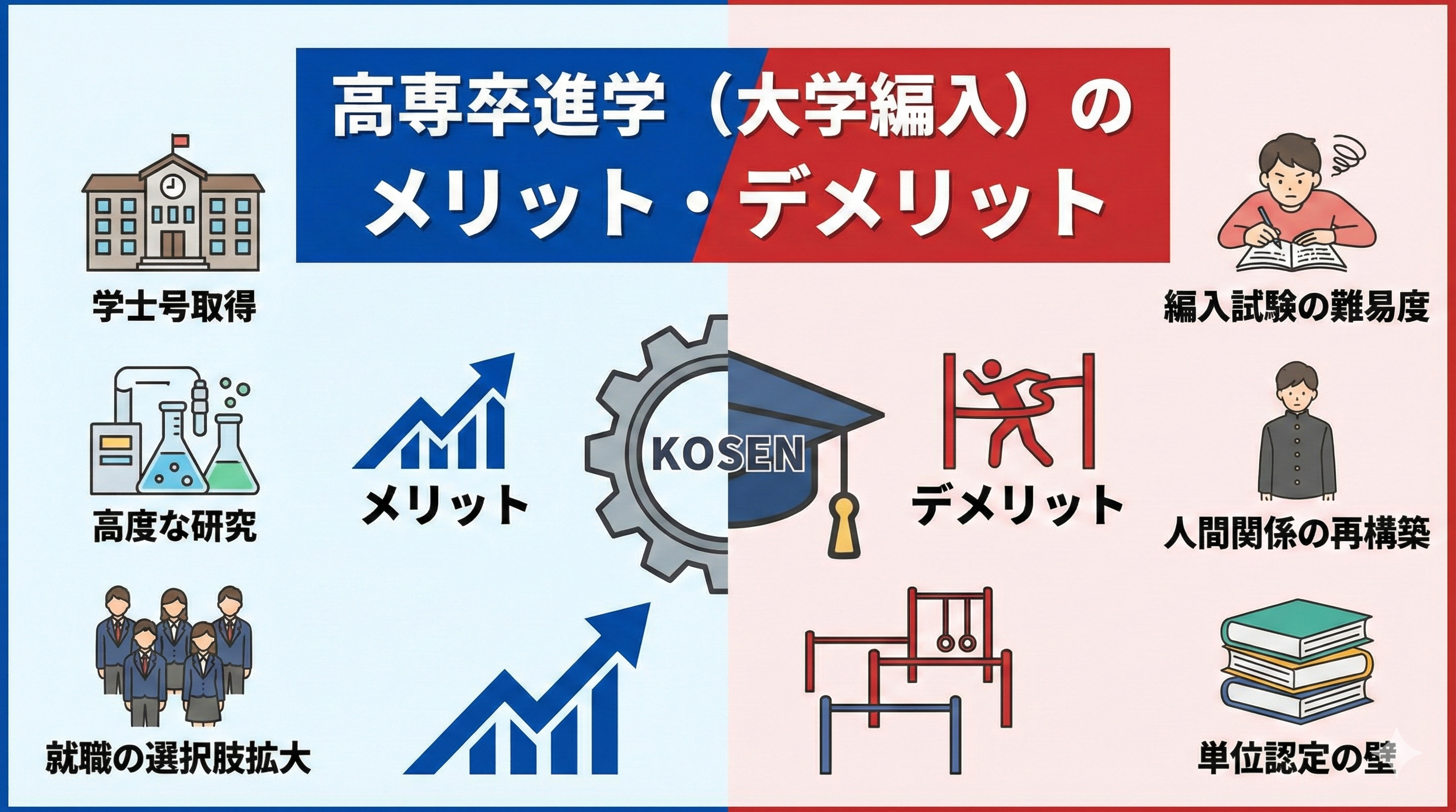 【高専卒進学のメリット・デメリット】大学編入は「正解」か？資産とキャリアの機会損失を徹底分析